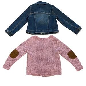 Jean Denim Jacket Pink Cardigan Casual Lot of 2 Toddlers Girls Size 3T